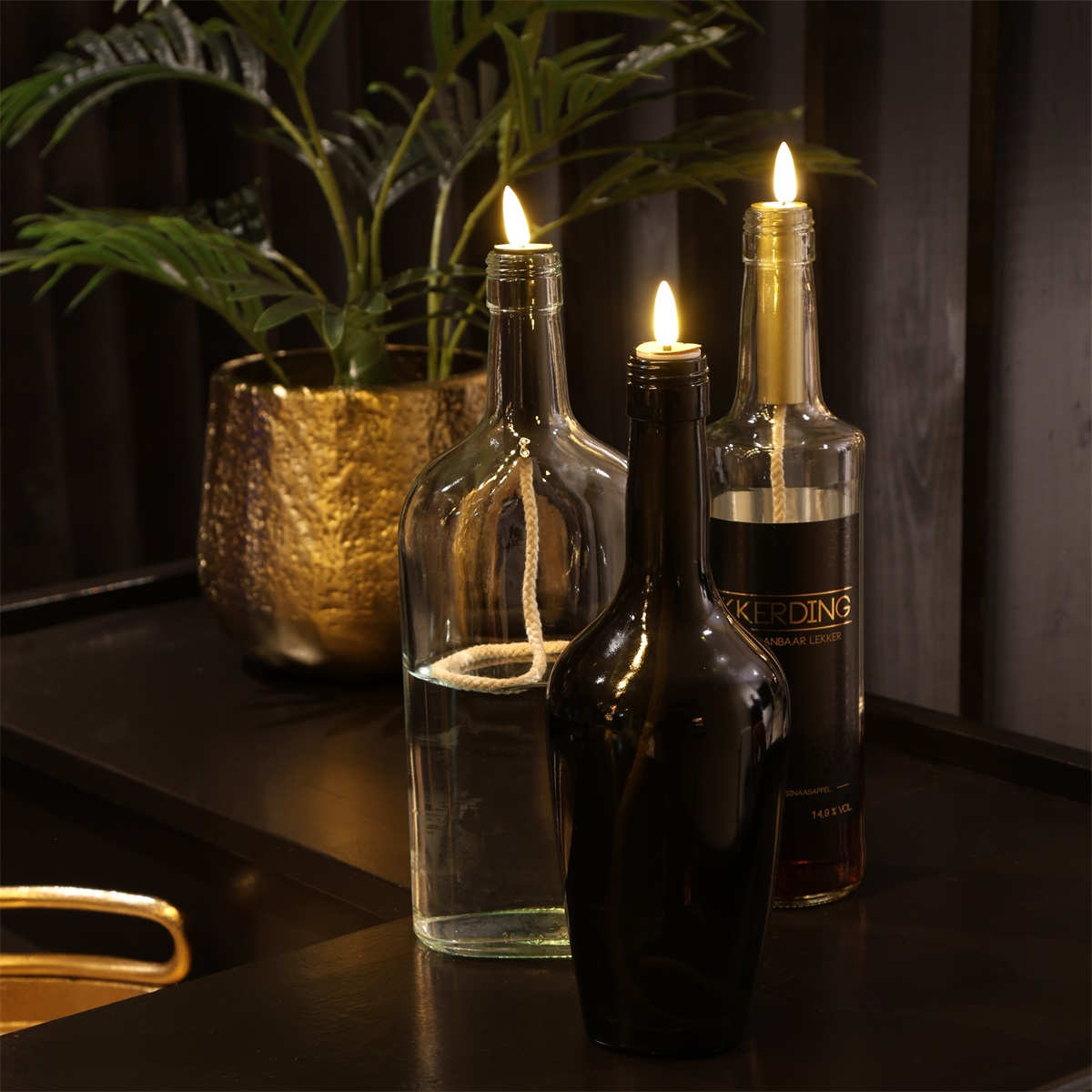 STOPPINO LED GOLD 1.9CM EFFETTO LAMPADA A OLIO