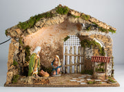 CAPANNA 50X26X36CM CON NATIVITÀ 16CM E LUCE