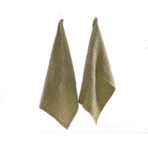 SET 2 TOVAGLIOLI IN COTONE COLOR VERDE