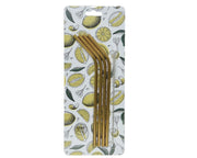 SET 4PZ CANNUCCIA RIUTILIZZABILE IN METALLO 21X0,6CM ORO