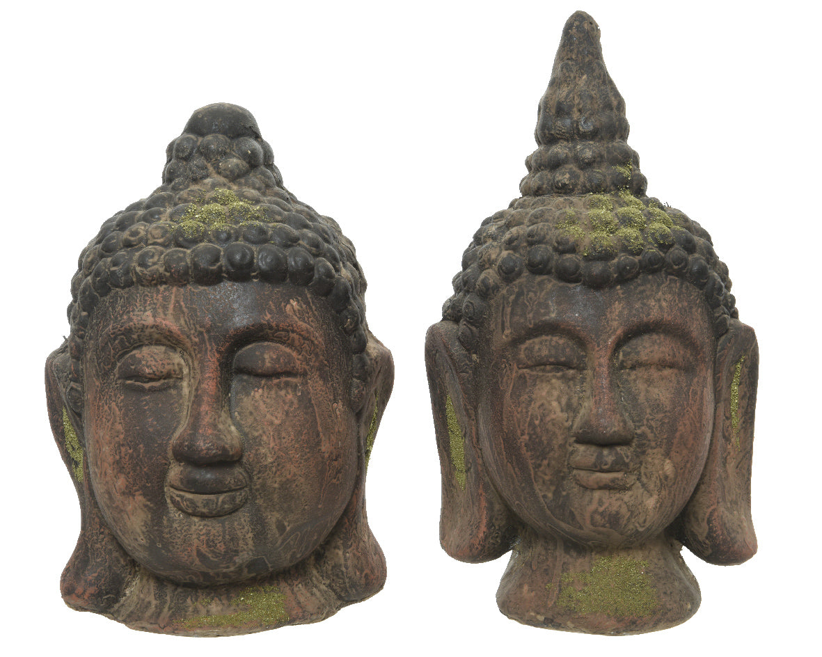 TESTA DI BUDDHA 18,5X18,5X27H CM MARRONE SLAVATO MODELLO ASSORTITO