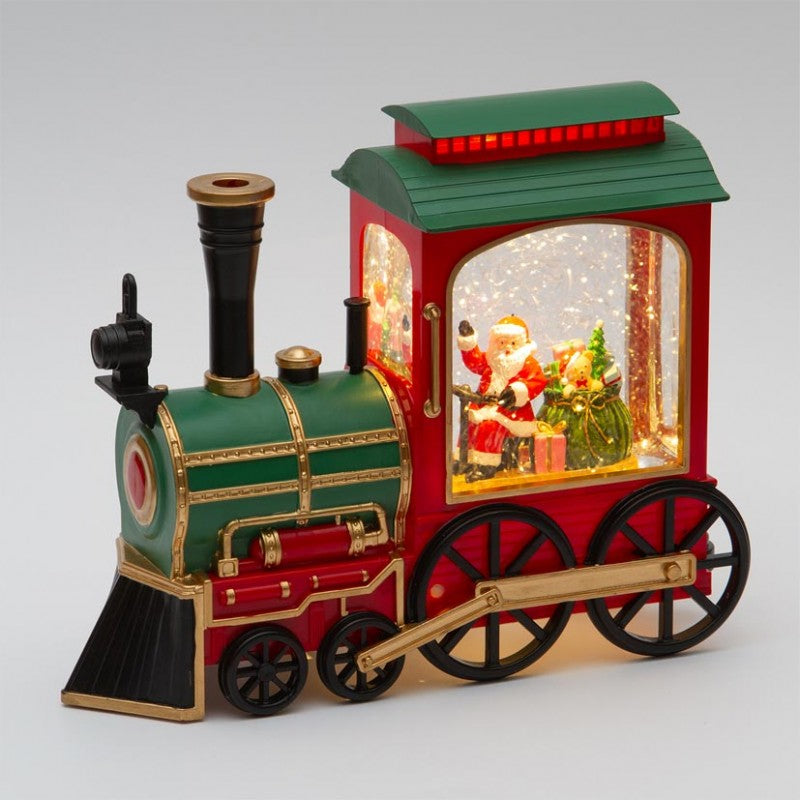 Glitzer-Lokomotive LED 26 cm Grün Rot Peraga Christmas