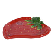 PIATTO DA TORTA A FORMA DI FRAGOLA 17X14,5 CM ROSSO DOLOMITE