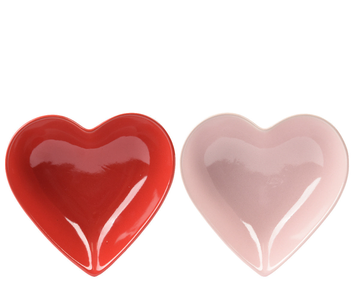 1 CIOTOLA CUORE ROSSO/ROSA COLORE ASSORTITO 16X14X5CM