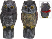 STATUA SPAVENTAPASSERI GUFO CON TESTA OSCILLANTE 38CM