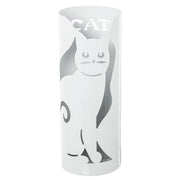 Portaombrelli Tondo in Metallo con Decoro Gufo D19.5x49cm Bianco Peraga Home