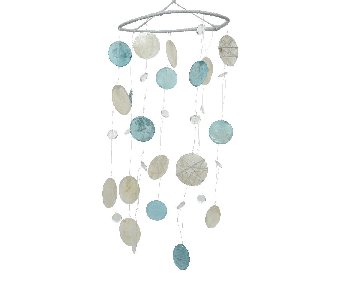 DECORAZIONE APPENDIBILE CON CONCHIGLIE/PERLE 1,5X23X30CM