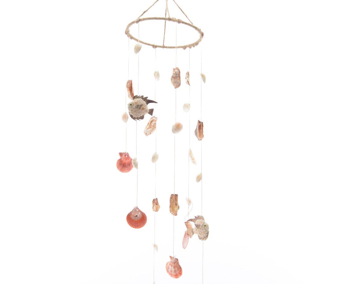 SCACCIA PENSIERI IN CORDA CON DECORAZIONE IN CONCHIGLIE