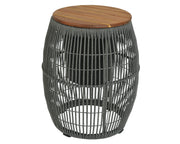TAVOLINO A FORMA DI BOTTE CON CONTENITORE 40X49CM GRIGIO