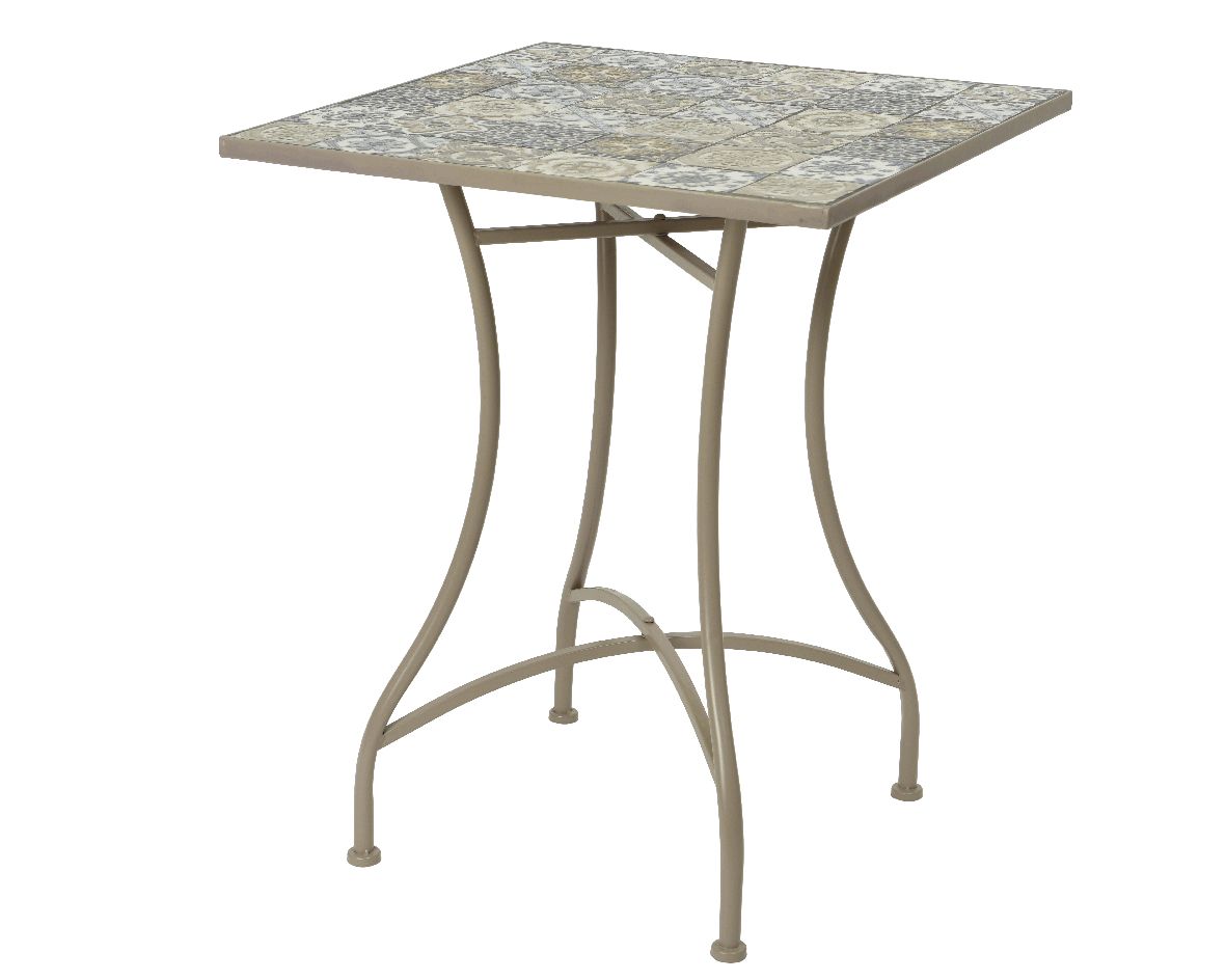 TAVOLO PIEGHEVOLE CON DECORAZIONE MOSAICO 58X58X72CM TOULOUSE