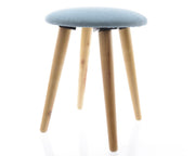 SGABELLO IMBOTTITO CON GAMBE IN LEGNO