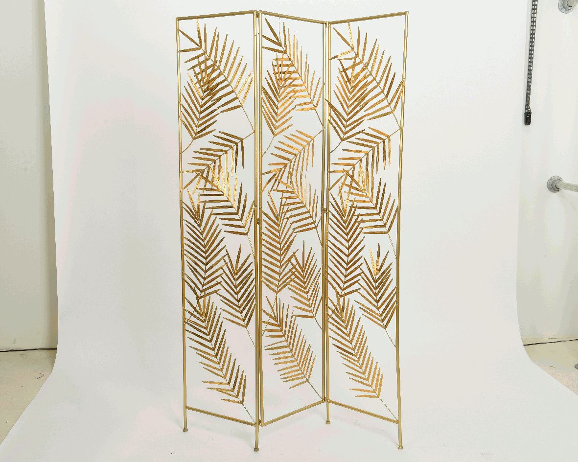 PARAVENTO FOGLIE 40X180X99CM ORO