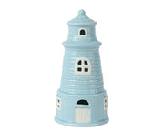 PORTACANDELE FARO AZZURRO H17 CM IN PORCELLANA