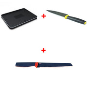 OFFERTA TAGLIERE NERO 37,5CM + COLTELLO CHEFS + COLTELLO PER IL PANE
