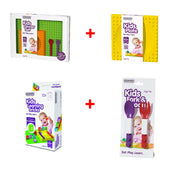 OFFERTA SET PER BAMBINI TAPPETINO CON PIATTO E POSATE + PIATTO + CUBI CON NUMERI + FORCHETTA E CUCCHIAIO