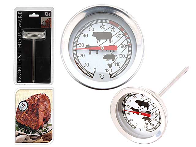 TERMOMETRO PER COTTURA CARNE ACCIAO 120°