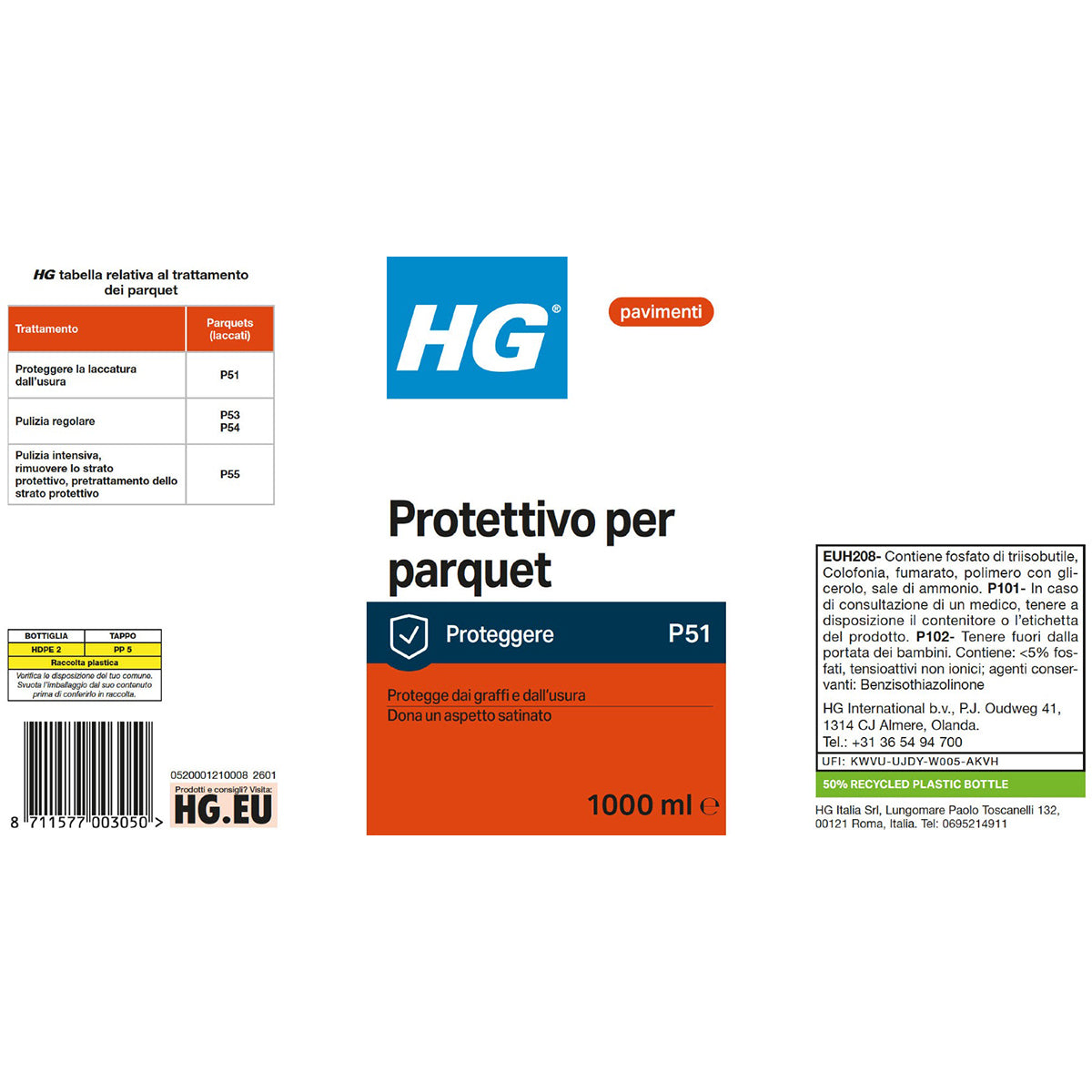 HG PELLICOLA PROTETTIVA LUCIDANTE PER PARQUET 1 L