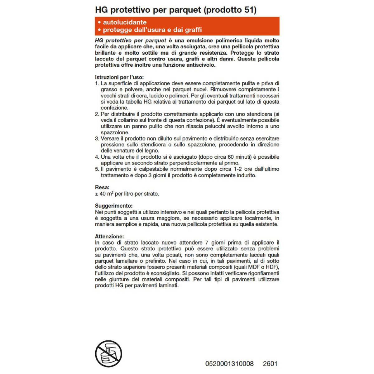 HG PELLICOLA PROTETTIVA LUCIDANTE PER PARQUET 1 L