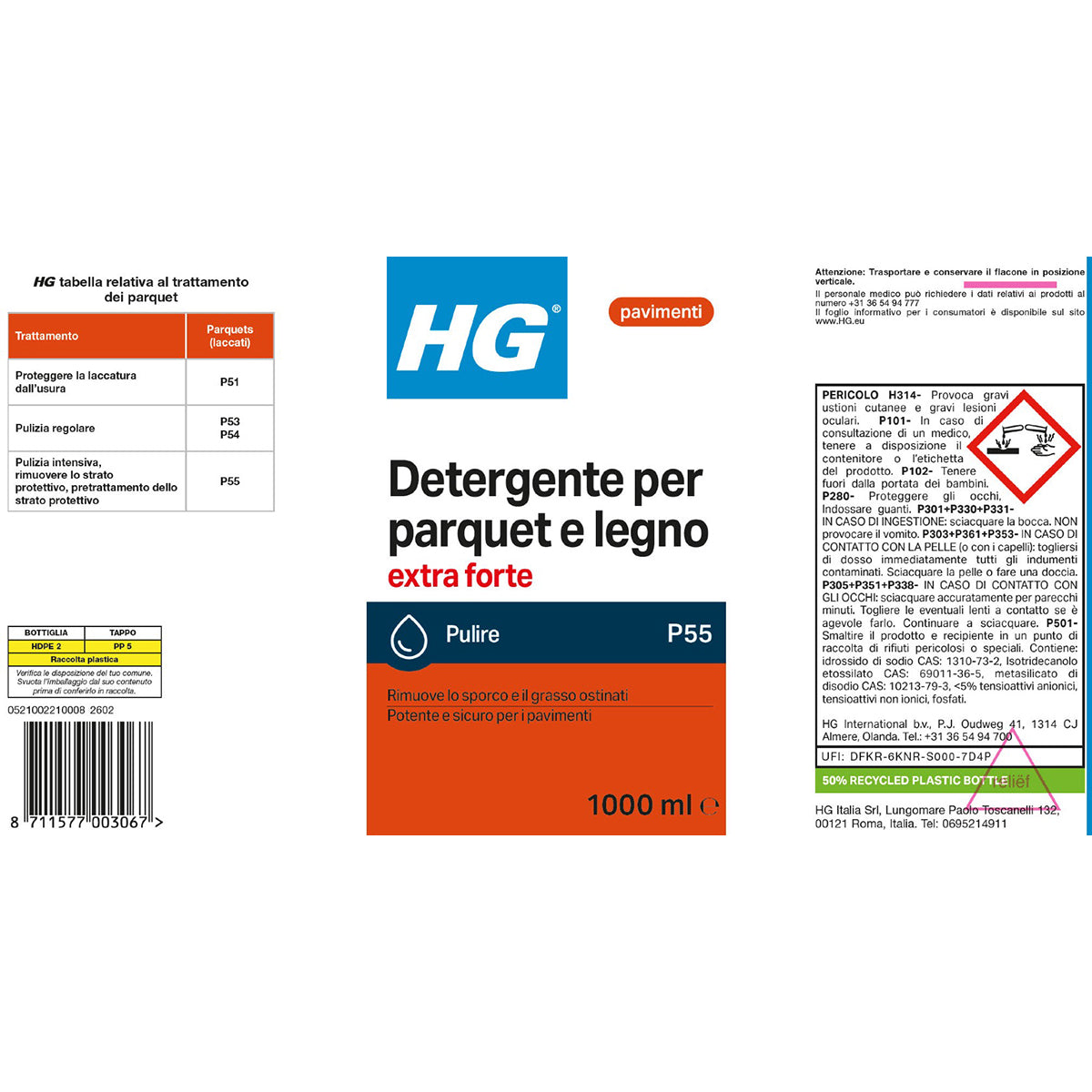 HG Starker Reiniger für Parkett 1 l