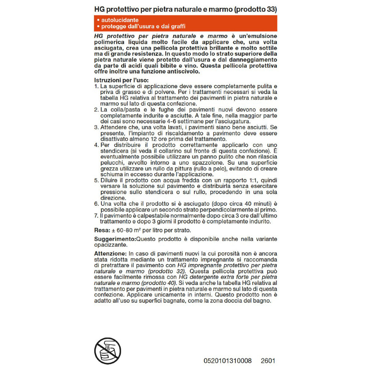 HG PELLICOLA PROTETTIVA LUCIDANTE PER PIETRA NATURALE 1 L