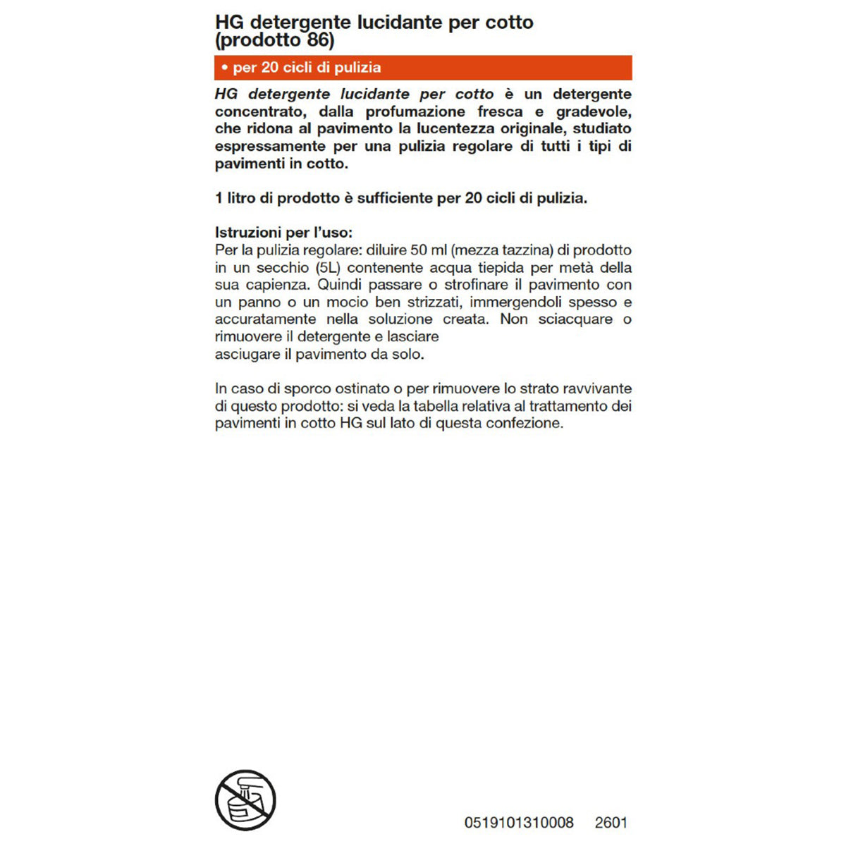 HG DETERGENTE BRILLANTE PER COTTO 1 L