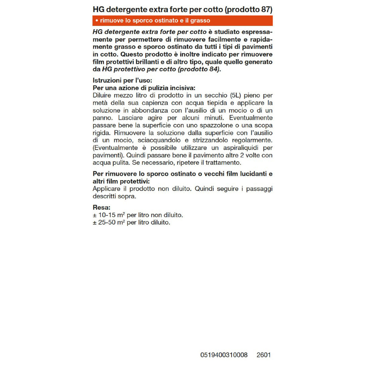 HG PULITORE FORTE PER COTTO 1 L