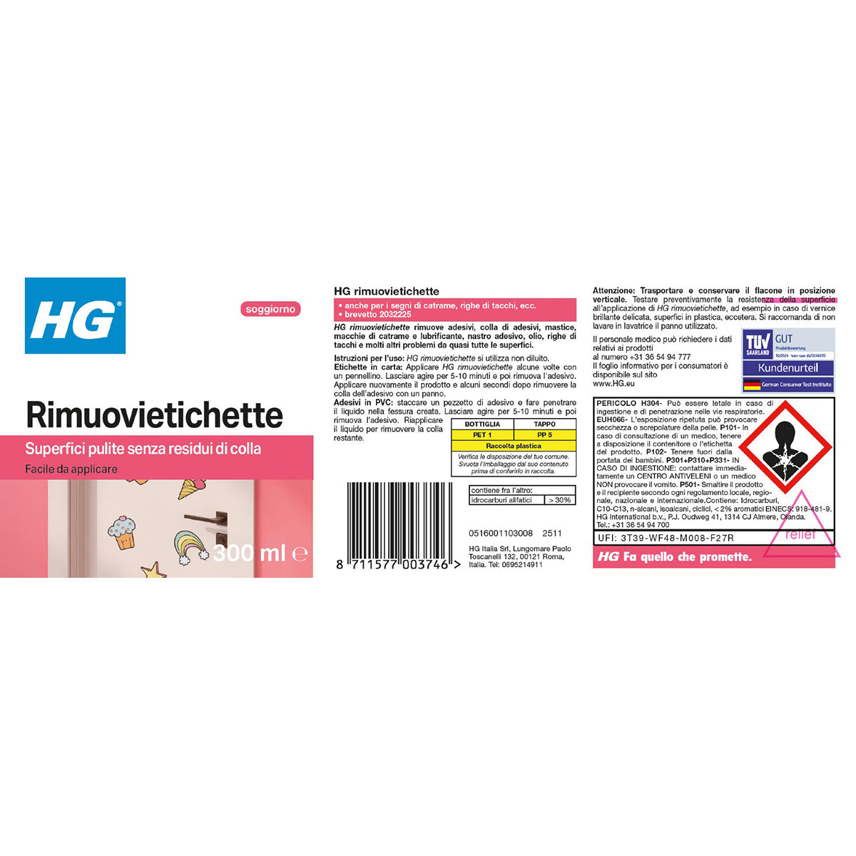 HG RIMUOVIETICHETTE 300 ML