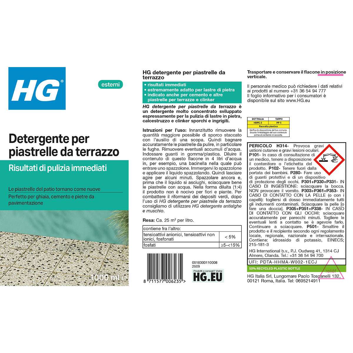 HG Terrassenfliesenreiniger 1 l
