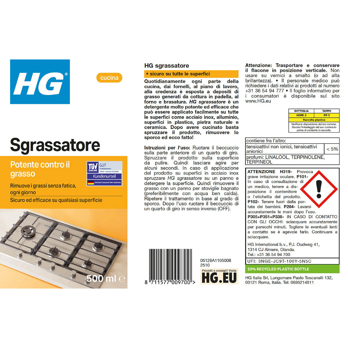 HG SGRASSATORE PER CUCINA 500 ML