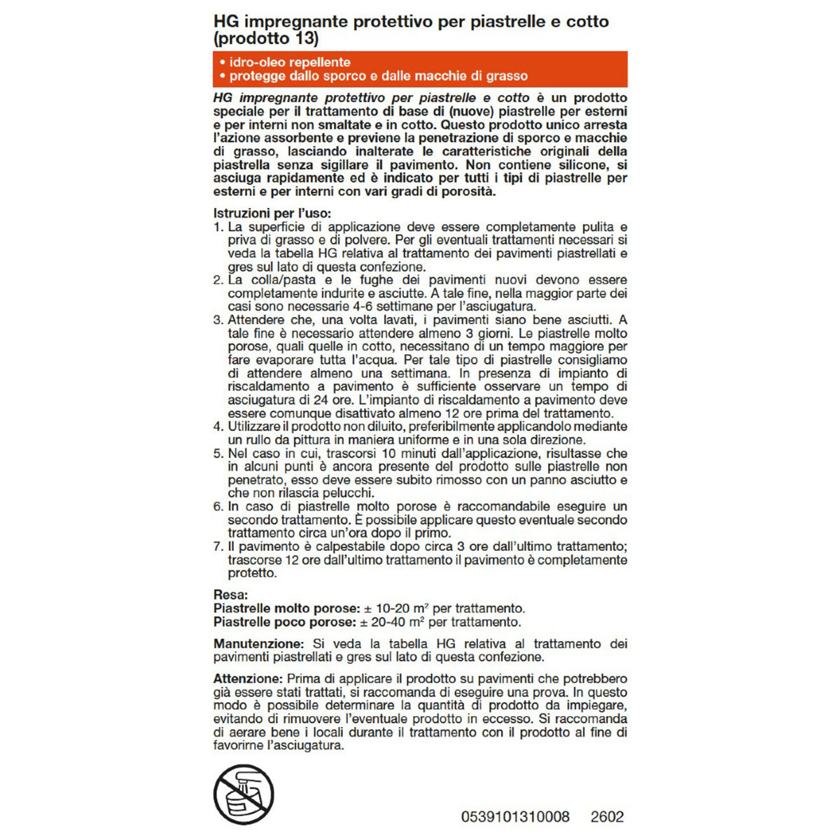 HG Schutzimprägniermittel für Fliesen 1 l