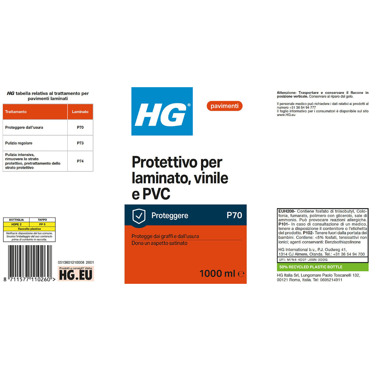HG PELLICOLA PROTETTIVO LUCIDANTE PER LAMINATO 1 L