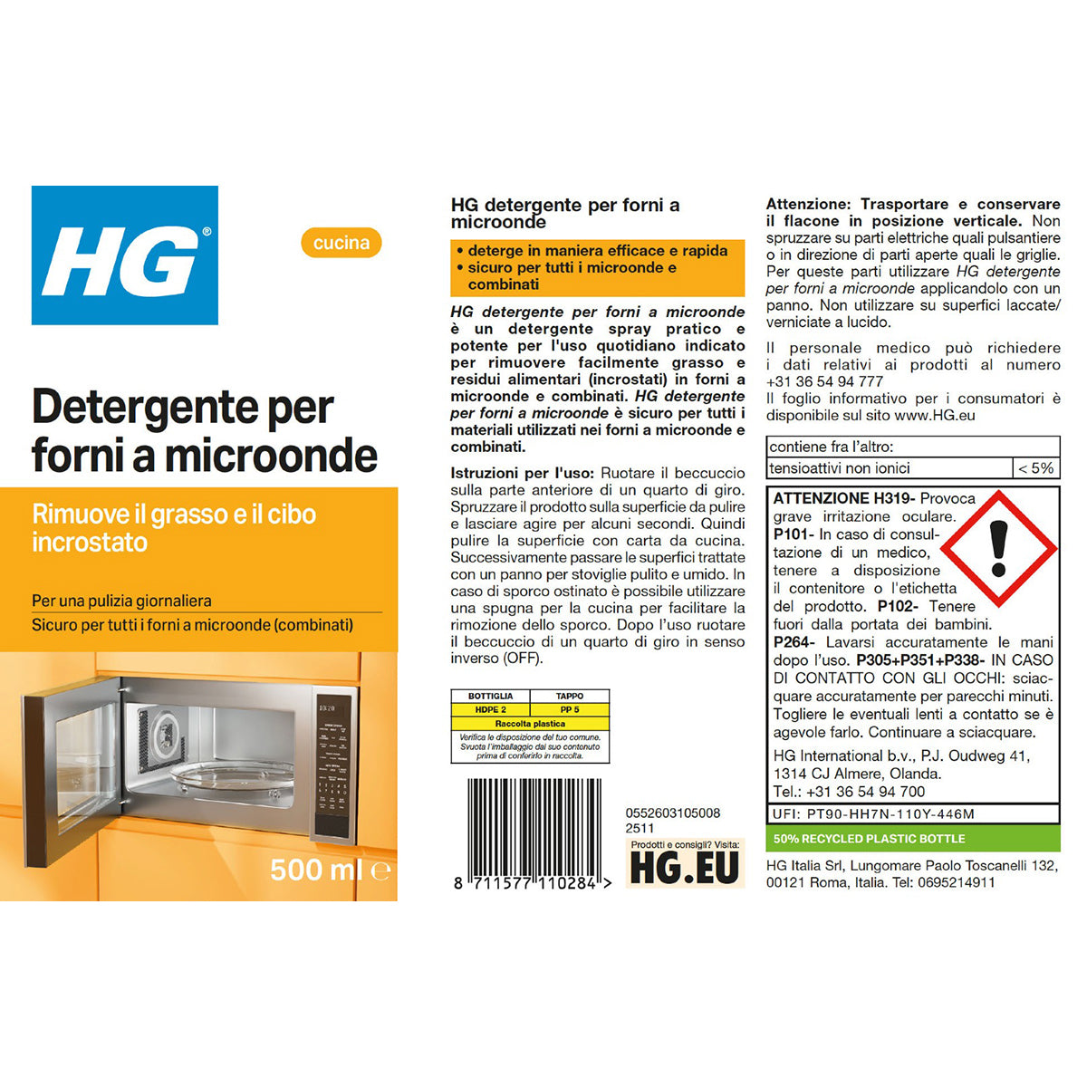 Nettoyant pour fours à micro-ondes et fours combinés HG 500 ml