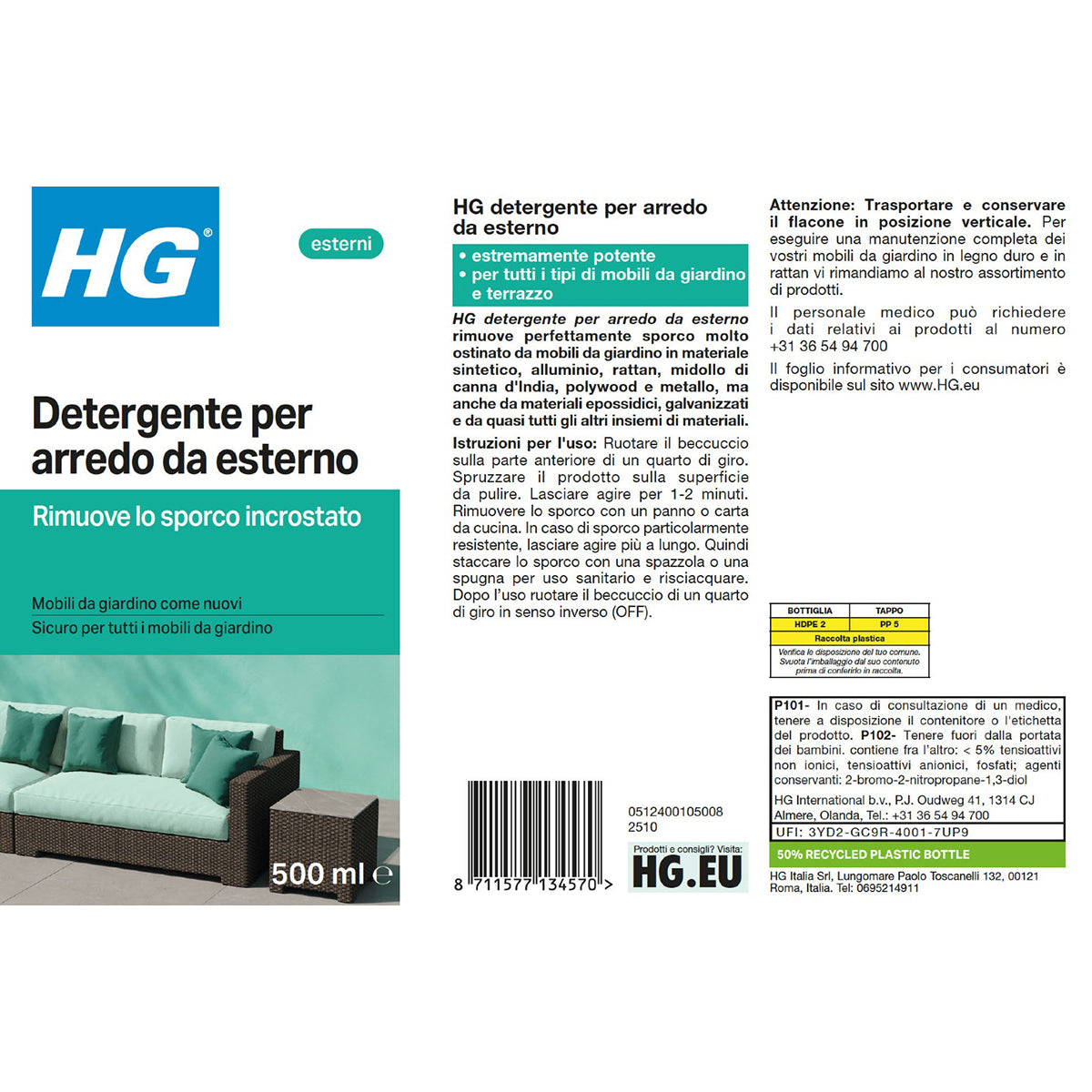 HG DETERGENTE FORTE PER ARREDO DA GIARDINO 500ML