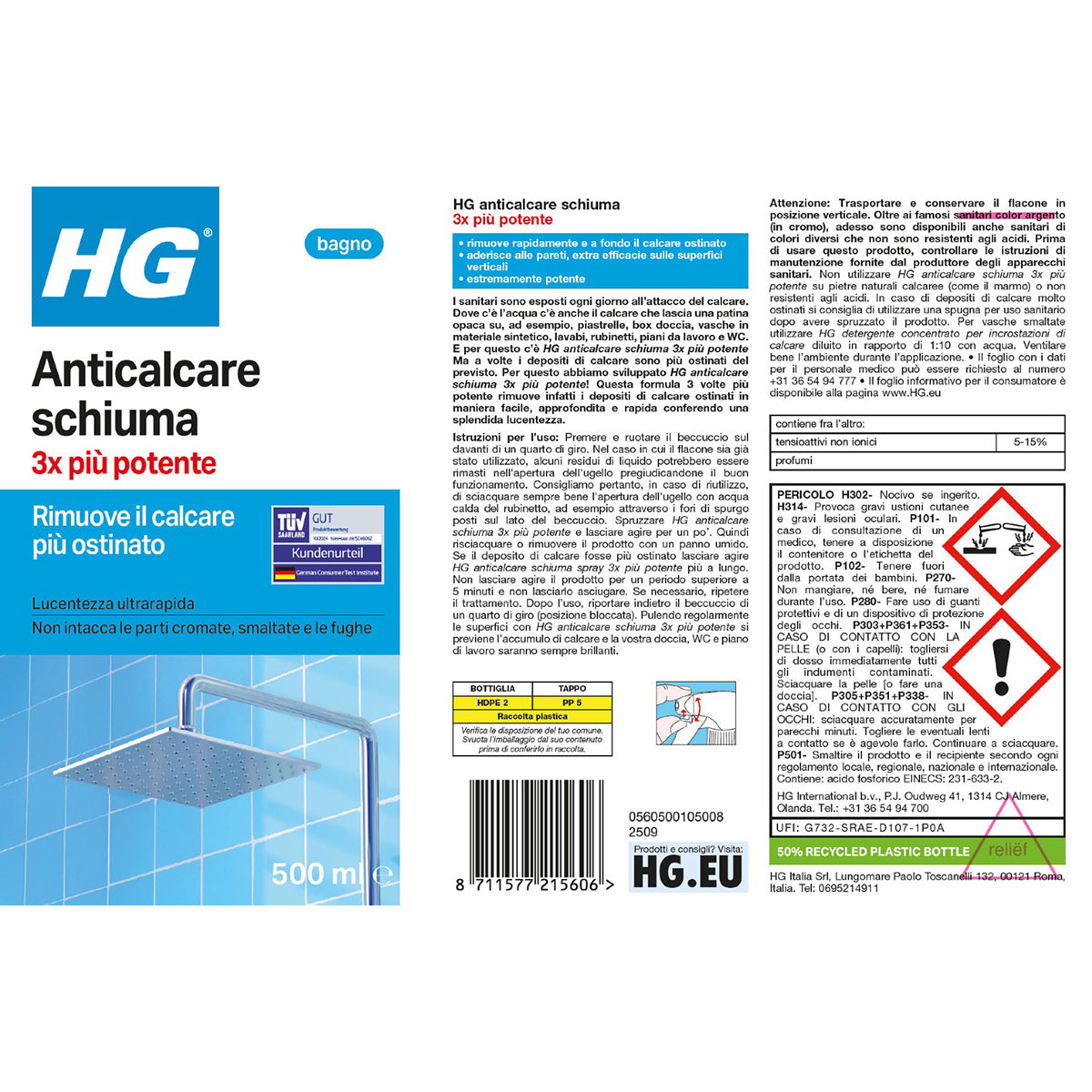 Anti-Kalk-Schaumspray, 3x stärker, 500 ml