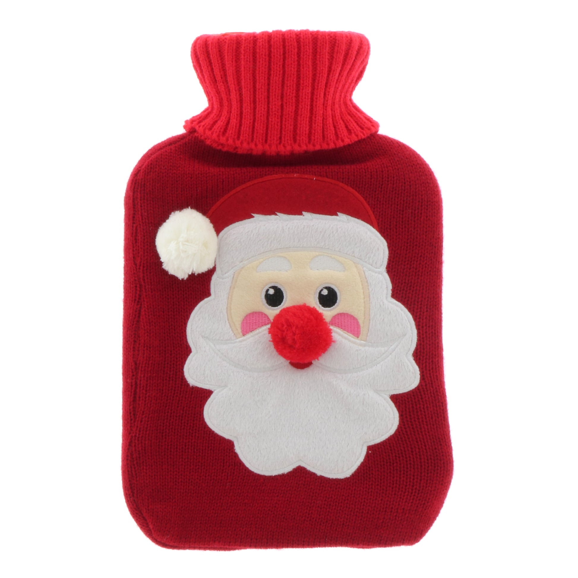 BORSA DELL'ACQUA CALDA ROSSA A FANTASIA NATALIZIA BABBO NATALE