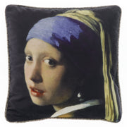 CUSCINO 45X45CM RAGAZZA CON L'ORECCHINO DI PERLA