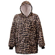 FELPA CON CAPPUCCIO LEOPARDATA TAGLIA UNICA