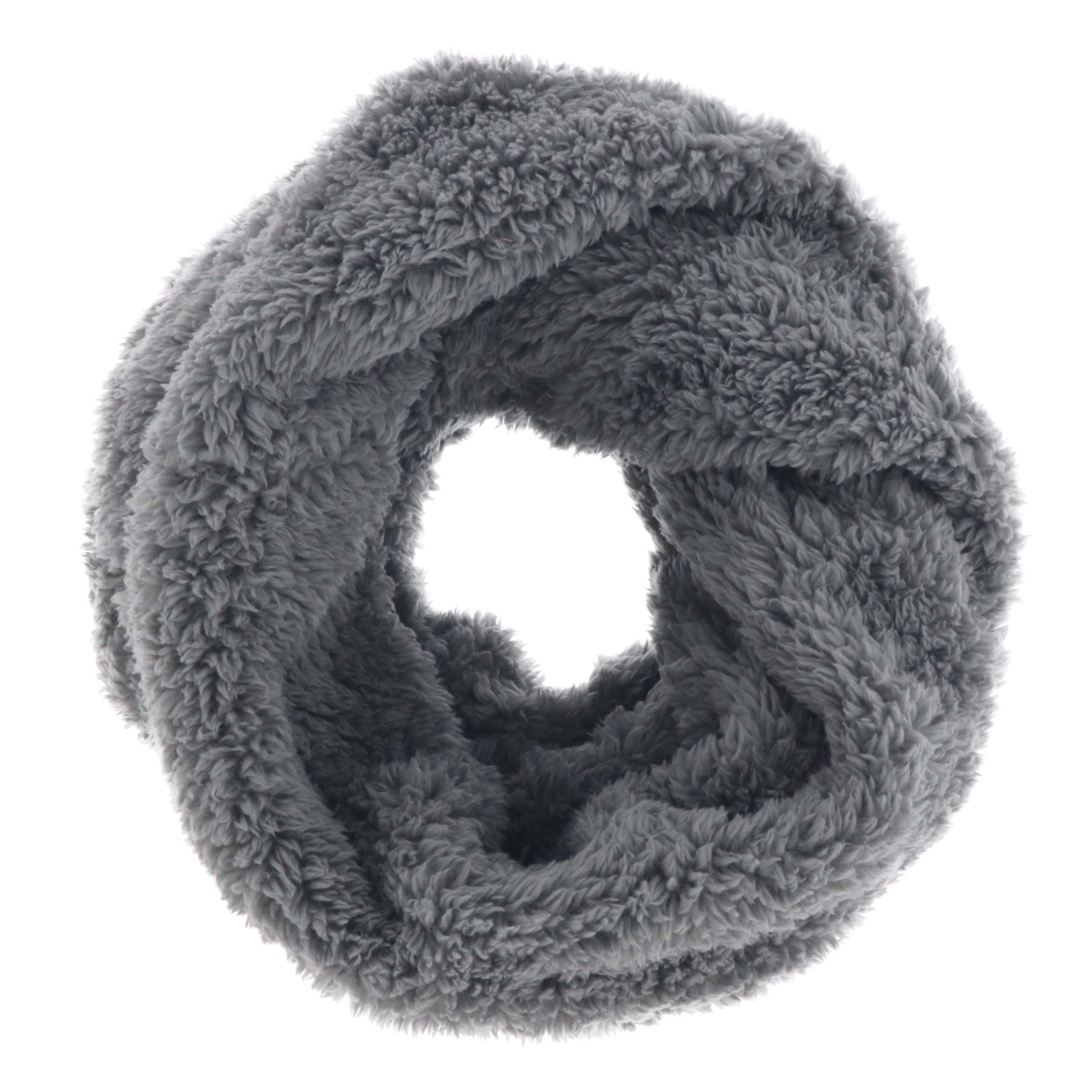 SCIARPA NONNIE GRIGIO SCURO CON PELO