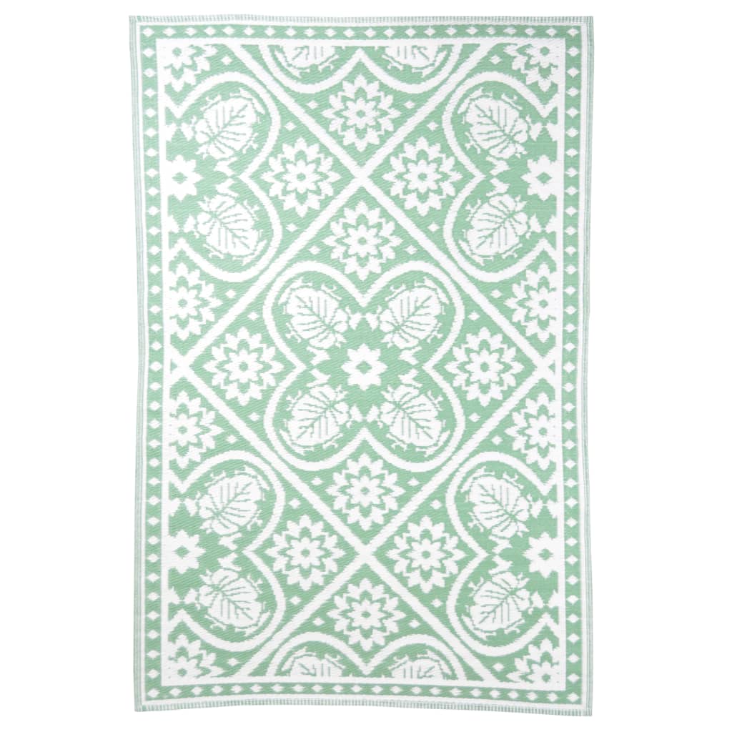 TAPPETO DA ESTERNO CON STAMPA VERDE E BIANCA 182X122CM