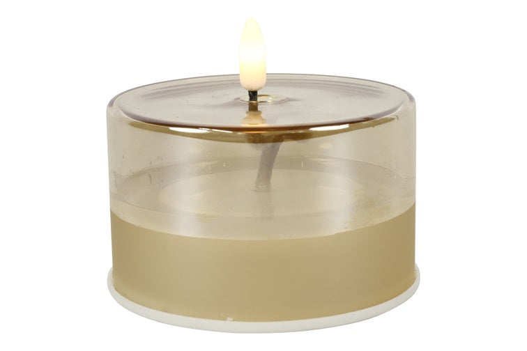 CANDELA GEL CON LED, COLORE ORO, Ø10CM