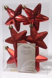 SET 6 STELLE NATALIZIE ROSSE APPENDIBILI 7.5CM