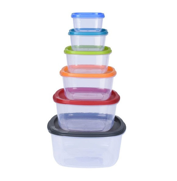 SET 6 CONTENITORI PER ALIMENTI CON COPERCHIO