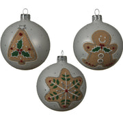 PALLINA DI NATALE BIANCO OPACO 8CM DECORAZIONE COOKIE ASSORTITA