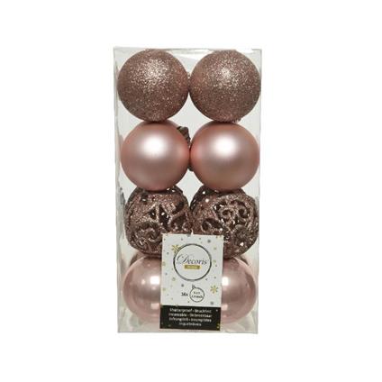 NATALE BOX 16 PALLINE DIA6CM ROSA BLUSH