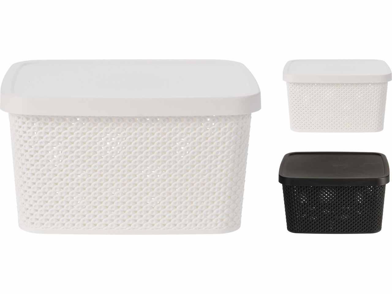 BOX PORTAOGGETTI 27X27X15CM COLORE ASSORTITO BIANCO/MARRONE
