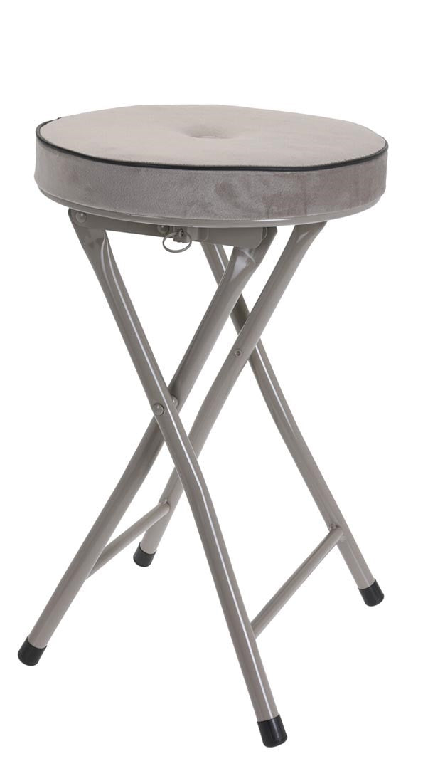 SGABELLO VELLUTO GRIGIO 30CM