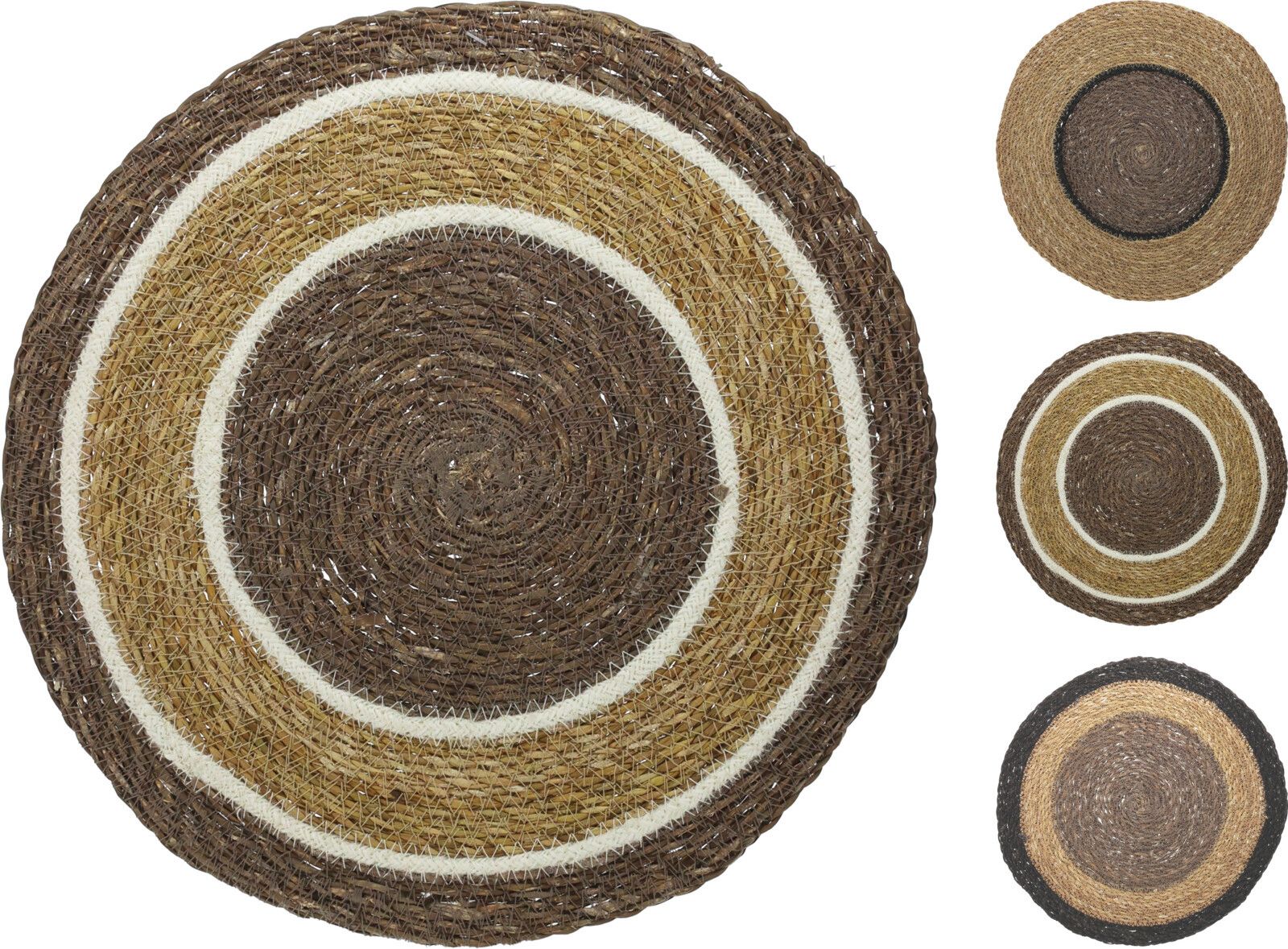 Tovaglietta tonda in fibra naturale D37cm Multicolore