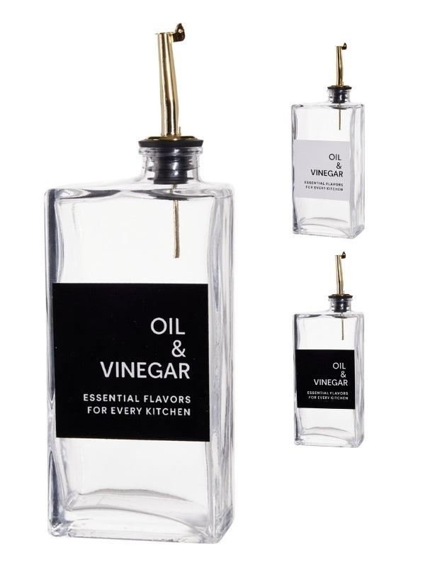 Bottiglia per Olio e Aceto in Vetro con Beccuccio 500ml Assortito EXCELLENT HOUSEWARE - immagine 1
