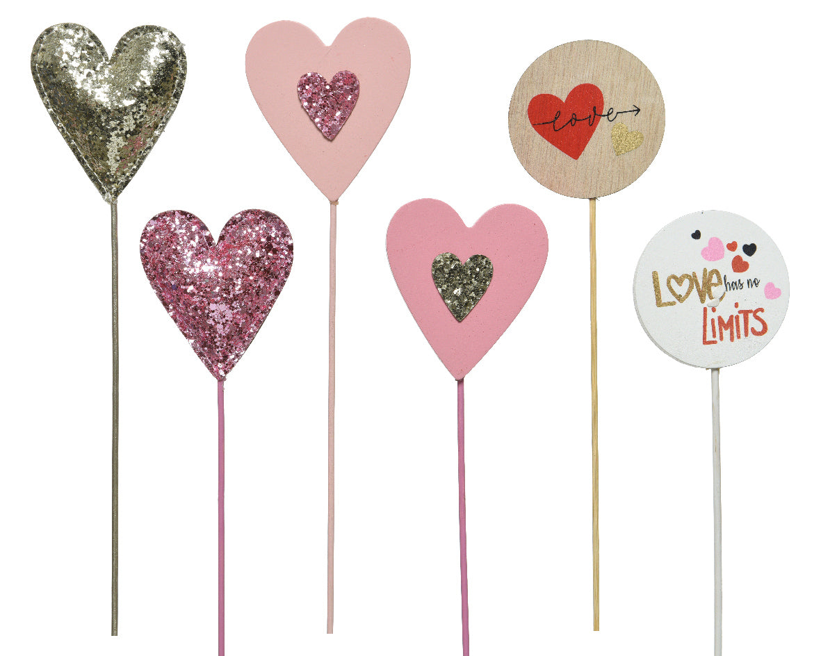 PICK CON CUORE ASSORTITO 30CM