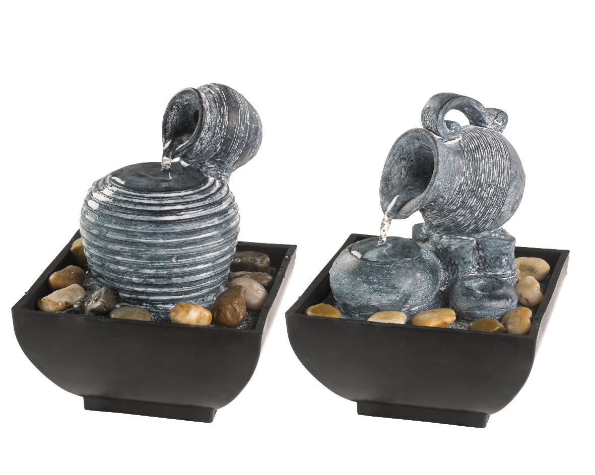 FONTANA CON GIARA 13X13X17 CM GRIGIO MODELLO A SCELTA